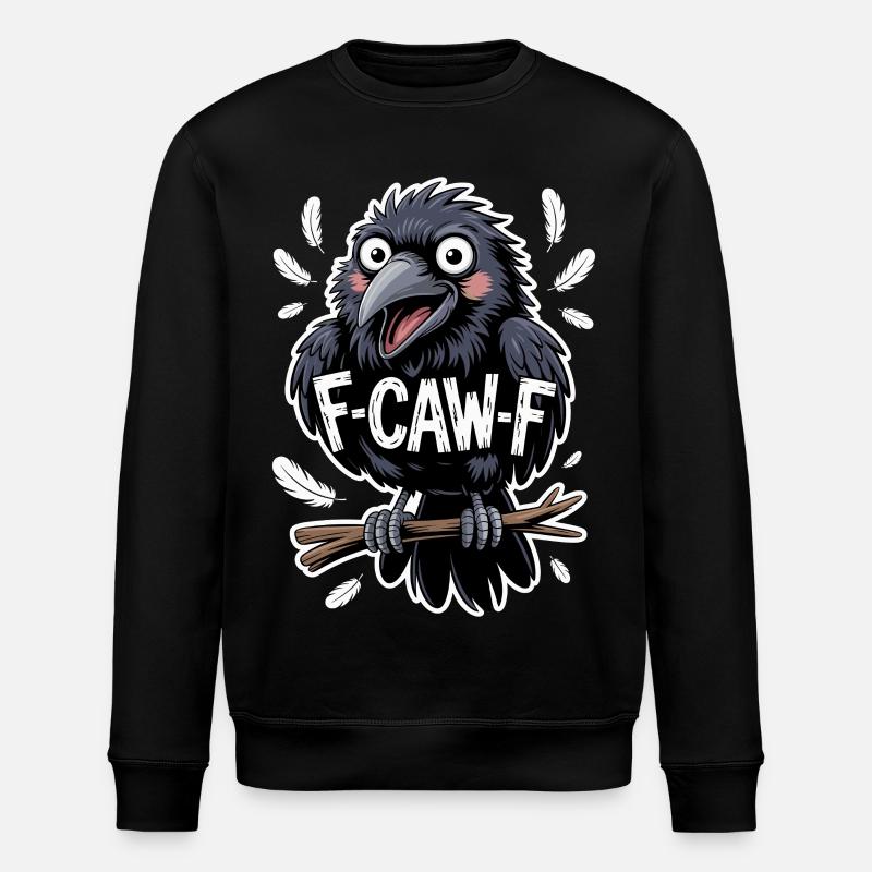 F-Caw-F Meme Krähe - Stanley/Stella Unisex Bio-Sweatshirt ROLLER - Schwarz