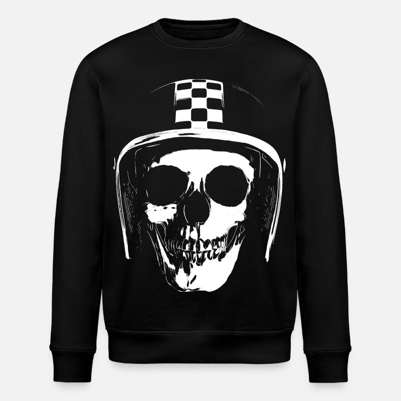 biker_skull - Stanley/Stella ROLLER Unisex Organic Sweatshirt - black