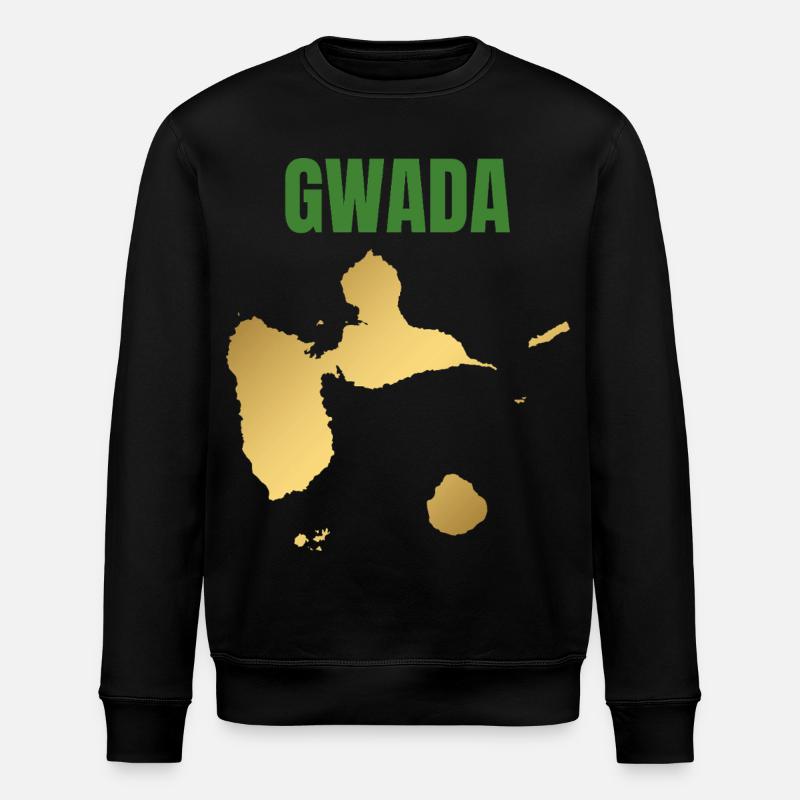 T-shirt GWADA carte dorée Antilles - Sweat bio ROLLER Stanley/Stella Unisexe - noir