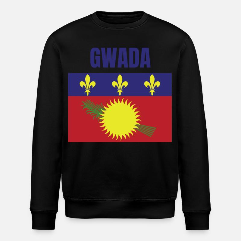 T-shirt GWADA drapeau Guadeloupe - Sweat bio ROLLER Stanley/Stella Unisexe - noir