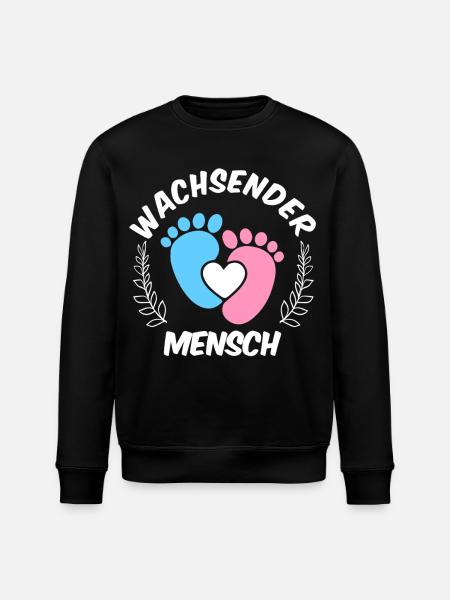 Werdende Mutter WACHSENDER MENSCH Lustig - Stanley/Stella Unisex Bio-Sweatshirt ROLLER - Schwarz