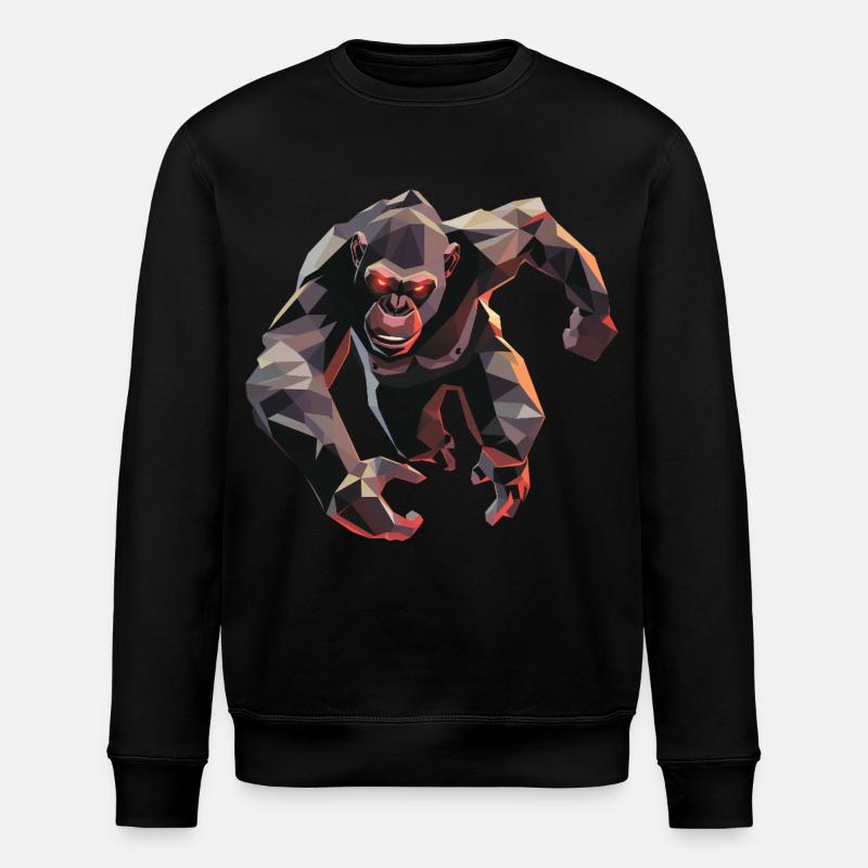 Gorilla in low poly style - Stanley/Stella ROLLER Unisex Organic Sweatshirt - black