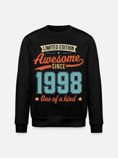 Awesome Since 1998 - Stanley/Stella ROLLER Unisex Organic Sweatshirt - black
