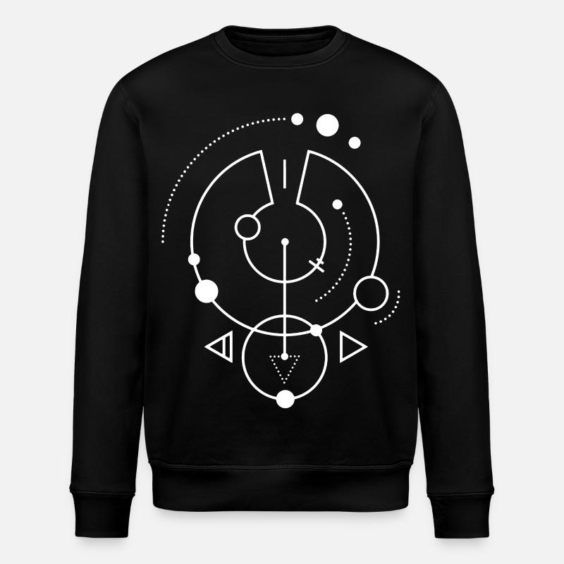 Symbole géométrique blanc - Sweat bio ROLLER Stanley/Stella Unisexe - noir