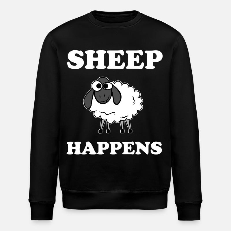 Sheep Happens - Stanley/Stella Unisex Bio-Sweatshirt ROLLER - Schwarz