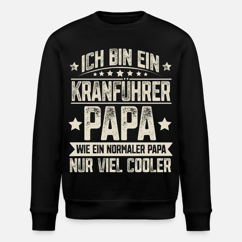 Kranführer Papa - Stanley/Stella Unisex Bio-Sweatshirt ROLLER - Schwarz