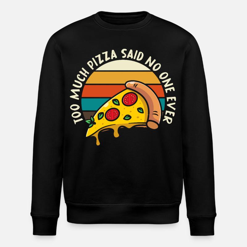 Pizza Meme Retro Sunset - Stanley/Stella ROLLER Unisex Organic Sweatshirt - black