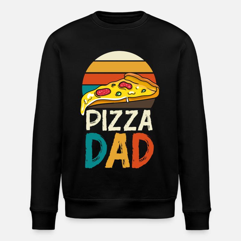 Pizza Dad Retro Logo - Stanley/Stella ROLLER Unisex Organic Sweatshirt - black