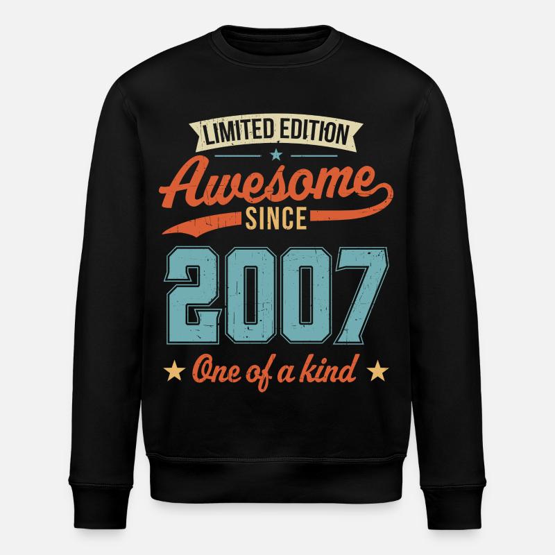 Genial seit 2007 - Stanley/Stella Unisex Bio-Sweatshirt ROLLER - Schwarz