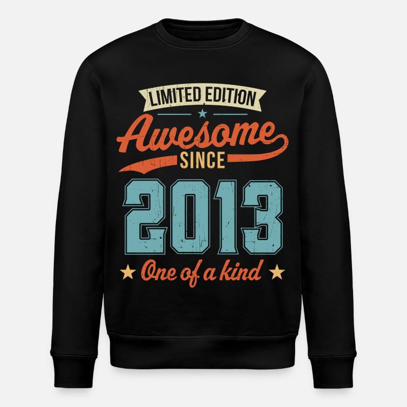 Awesome Since 2013 - Stanley/Stella ROLLER Unisex Organic Sweatshirt - black