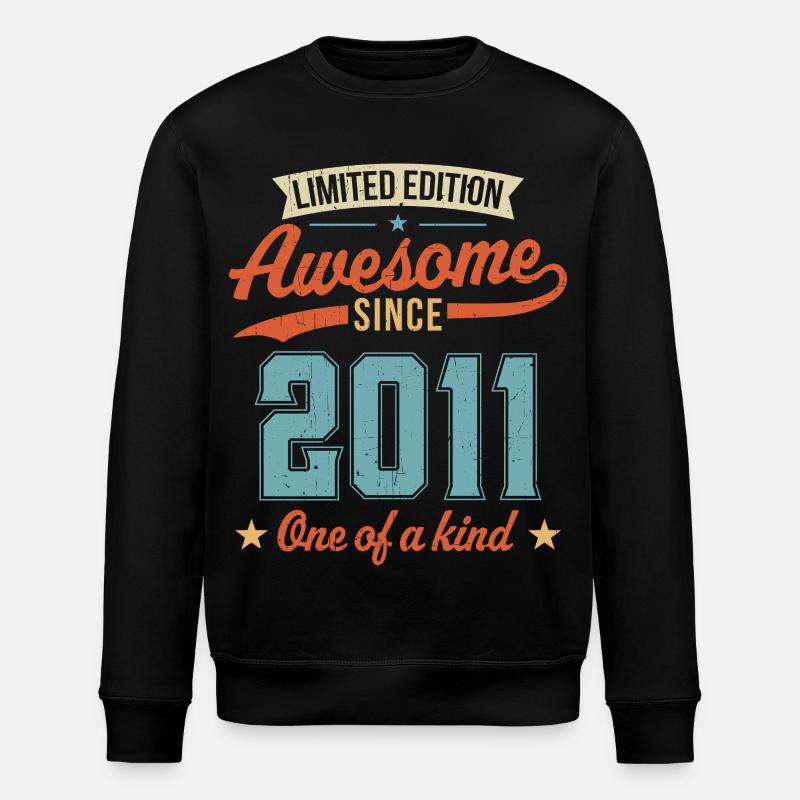 Awesome Since 2011 - Stanley/Stella ROLLER Unisex Organic Sweatshirt - black