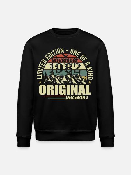 Birthday november 1982 - Stanley/Stella ROLLER Unisex Organic Sweatshirt - black