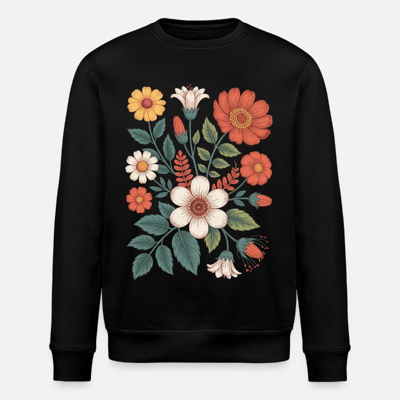 Botanique Diversité Fleur Jardin Prairie Nature - Sweat bio ROLLER Stanley/Stella Unisexe - noir