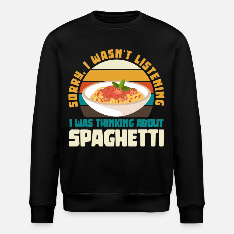 Spaghetti Reflection Break Retro - Stanley/Stella ROLLER Unisex Organic Sweatshirt - black