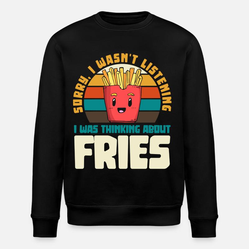 Fries Retro Humor - Stanley/Stella Unisex Bio-Sweatshirt ROLLER - Schwarz