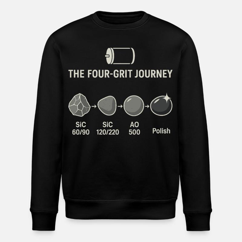 The four-step grinding process - Stanley/Stella ROLLER Unisex Organic Sweatshirt - black