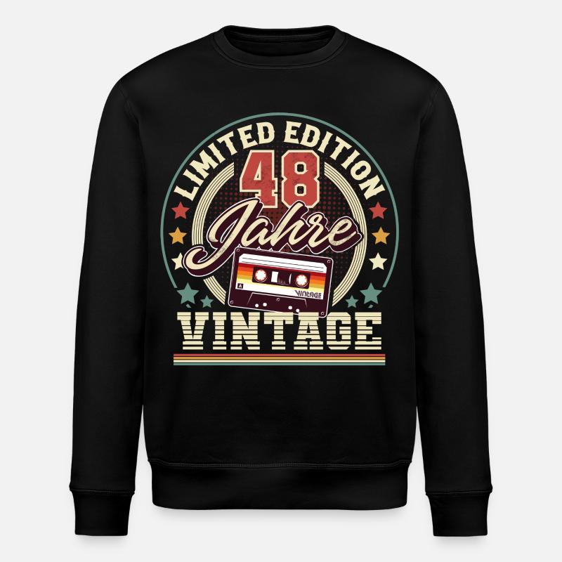 48th Birthday - Stanley/Stella ROLLER Unisex Organic Sweatshirt - black