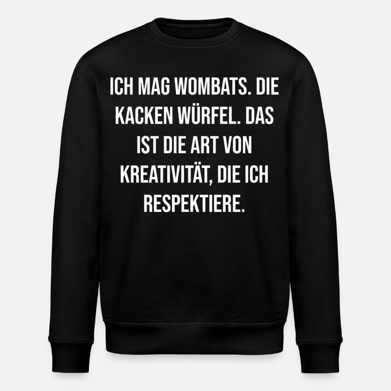 Wombats Love Creativity - Stanley/Stella ROLLER Unisex Organic Sweatshirt - black