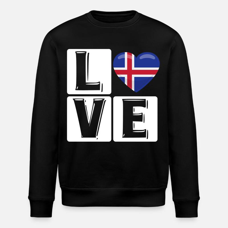L Love Iceland Heart - Sweat bio ROLLER Stanley/Stella Unisexe - noir