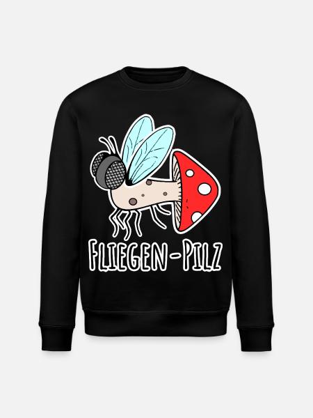 Fly agaric - half fly, half mushroom - Stanley/Stella ROLLER Unisex Organic Sweatshirt - black