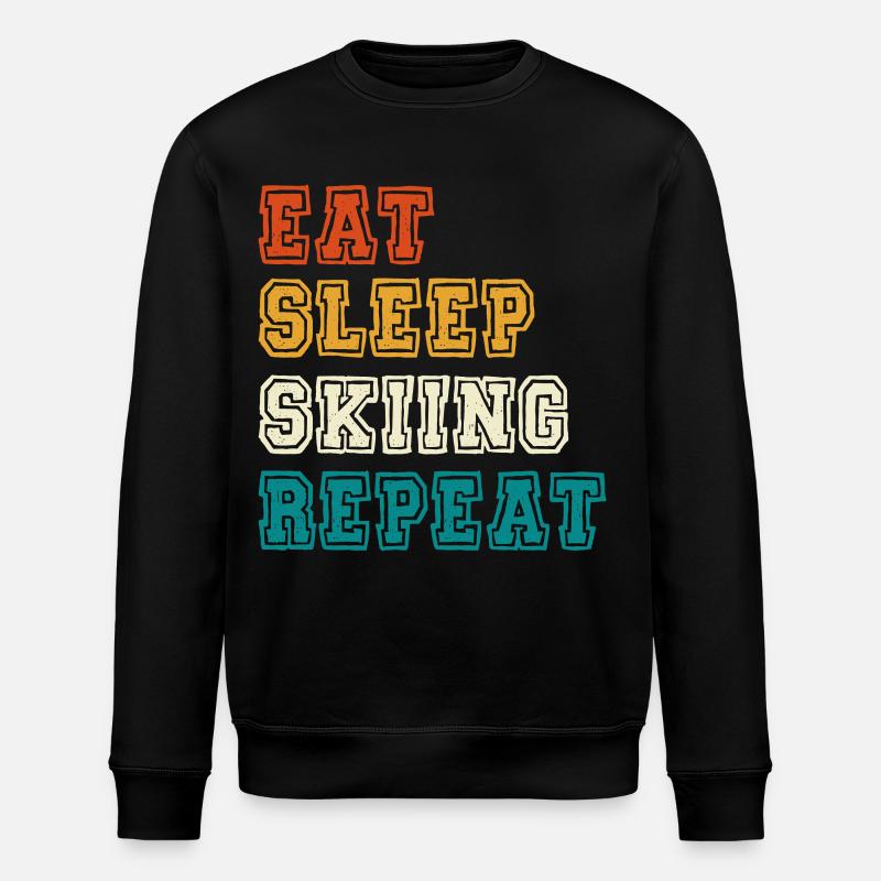 Manger Dormir Répéter le ski - Sweat bio ROLLER Stanley/Stella Unisexe - noir