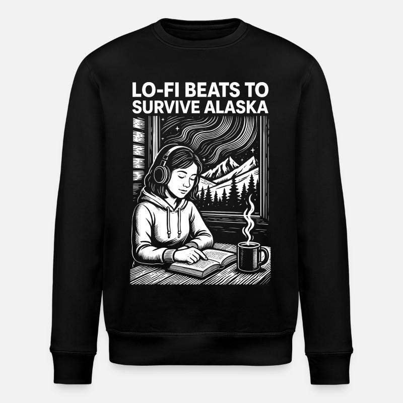 Lo-Fi Beats Alaska - Stanley/Stella Unisex Bio-Sweatshirt ROLLER - Schwarz
