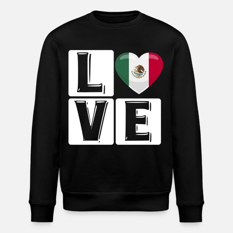 Love Mexiko Herz - Stanley/Stella Unisex Bio-Sweatshirt ROLLER - Schwarz