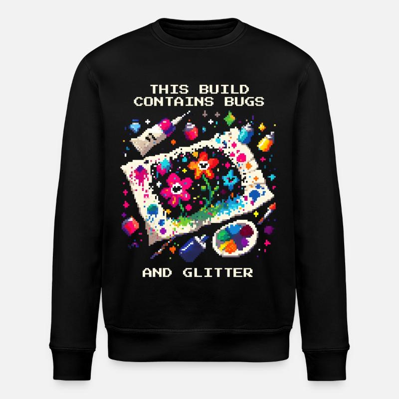 Contains Bugs & Glitter | Homeschool Crafts - Stanley/Stella ROLLER Unisex Organic Sweatshirt - black
