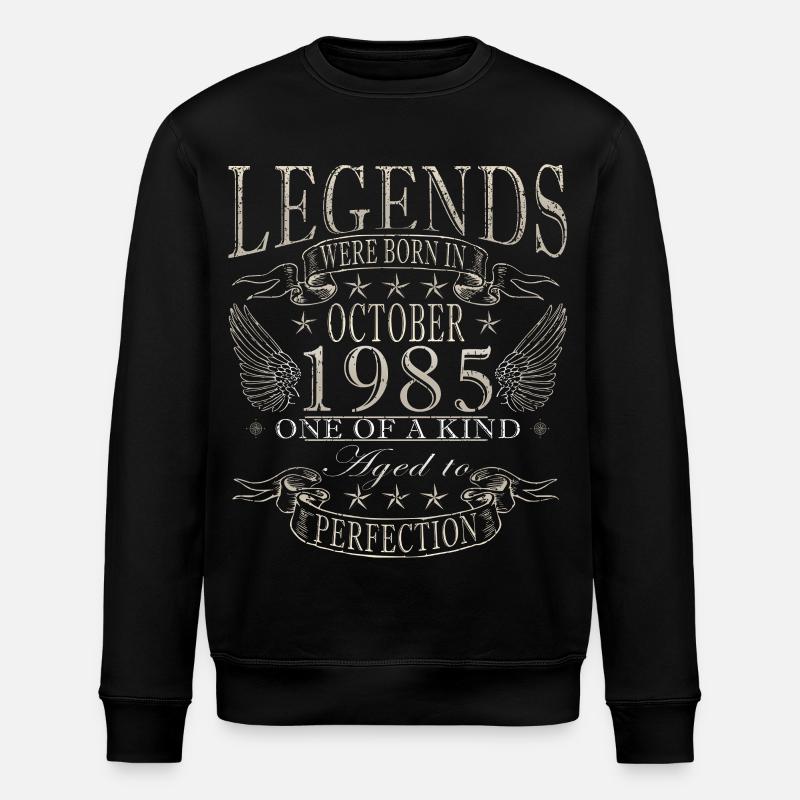 40th Birthday Legend October 1985 - Stanley/Stella ROLLER Unisex Organic Sweatshirt - black