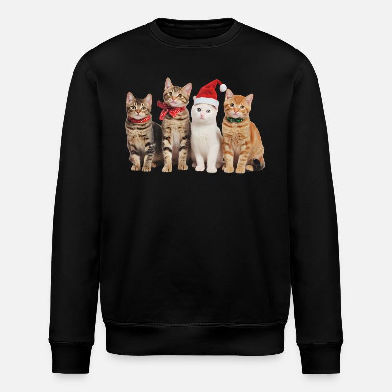 Chat à Noël - Sweat bio ROLLER Stanley/Stella Unisexe - noir