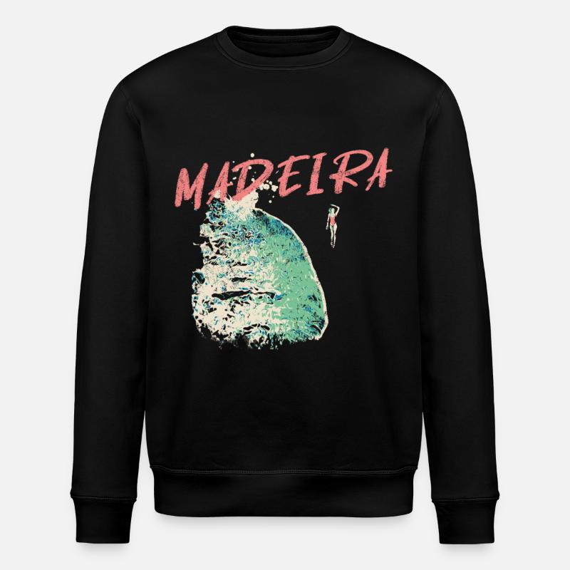 Schwarzer Strand Badegast Madeira Illustration - Stanley/Stella Unisex Bio-Sweatshirt ROLLER - Schwarz