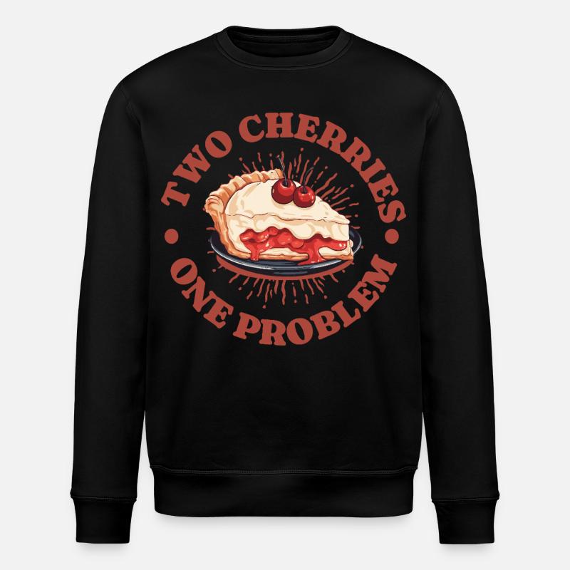 Cherries Cherry Pie Two Cherries Gift - Stanley/Stella ROLLER Unisex Organic Sweatshirt - black