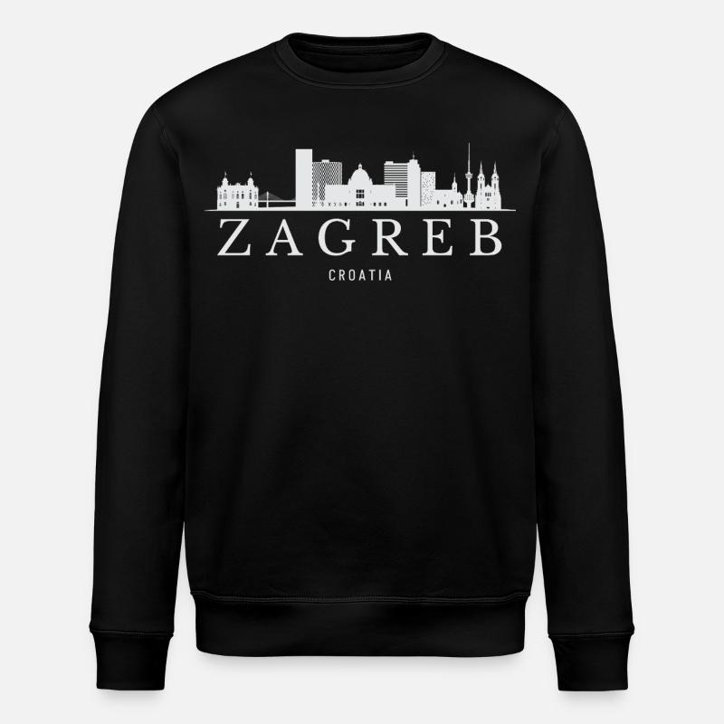 Zagreber Skyline, Zagreb, Kroatien - Stanley/Stella Unisex Bio-Sweatshirt ROLLER - Schwarz