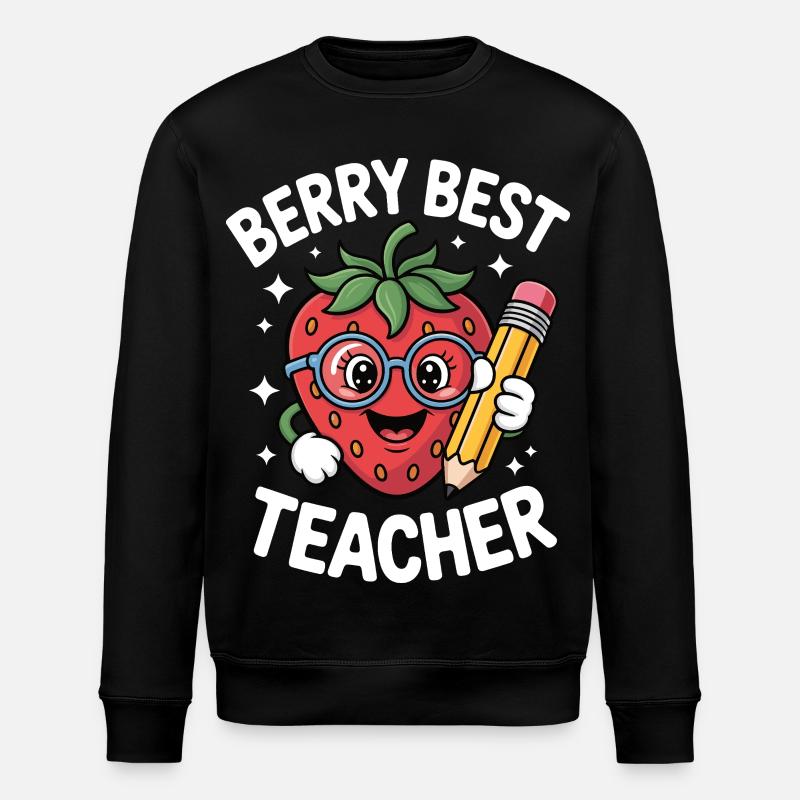 Berry Best Teacher Elementary Teacher - Stanley/Stella ROLLER Unisex Organic Sweatshirt - black