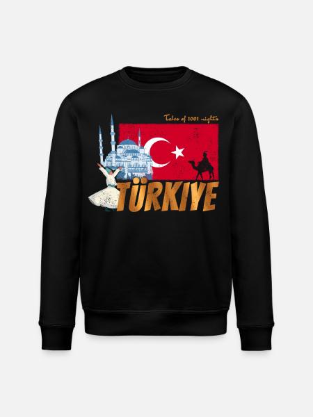 Türkiye Istanbul Vintage Flaga Turcja Sovenir - Ekologiczna bluza typu unisex Stanley/Stella ROLLER - czarny