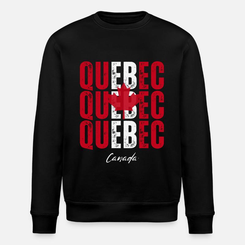 Quebec, Kanada, ich liebe Quebec - Stanley/Stella Unisex Bio-Sweatshirt ROLLER - Schwarz