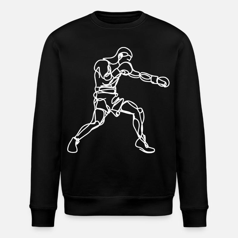 Boxer Drawing - Stanley/Stella ROLLER Unisex Organic Sweatshirt - black