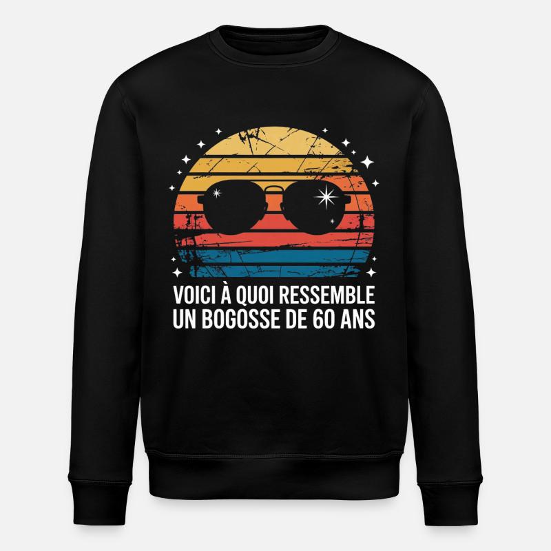 Rétro soleil lunettes 60 ans - Sweat bio ROLLER Stanley/Stella Unisexe - noir