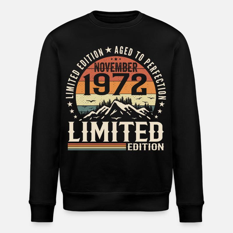 Novembre 1972 Anniversaire Rétro Unique - Sweat bio ROLLER Stanley/Stella Unisexe - noir