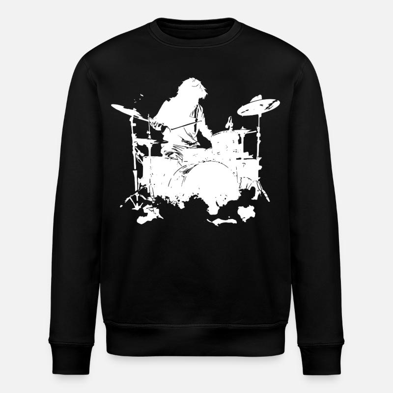 Croquis du batteur - Sweat bio ROLLER Stanley/Stella Unisexe - noir