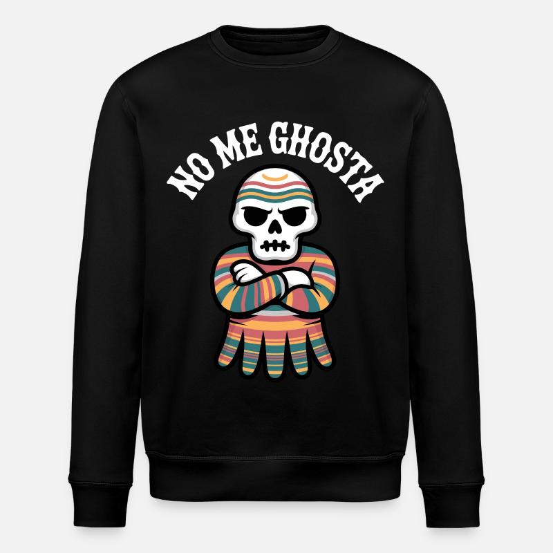No Me Gusta Calavera Poncho - Stanley/Stella ROLLER Unisex Organic Sweatshirt - black