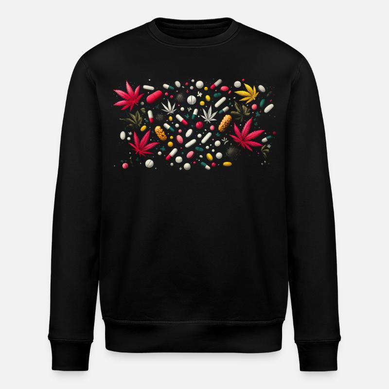 Pilules et herbe - Sweat bio ROLLER Stanley/Stella Unisexe - noir