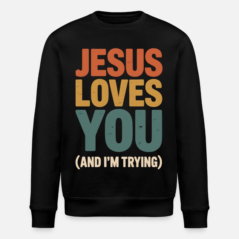 T-shirt Jésus t’aime - Sweat bio ROLLER Stanley/Stella Unisexe - noir