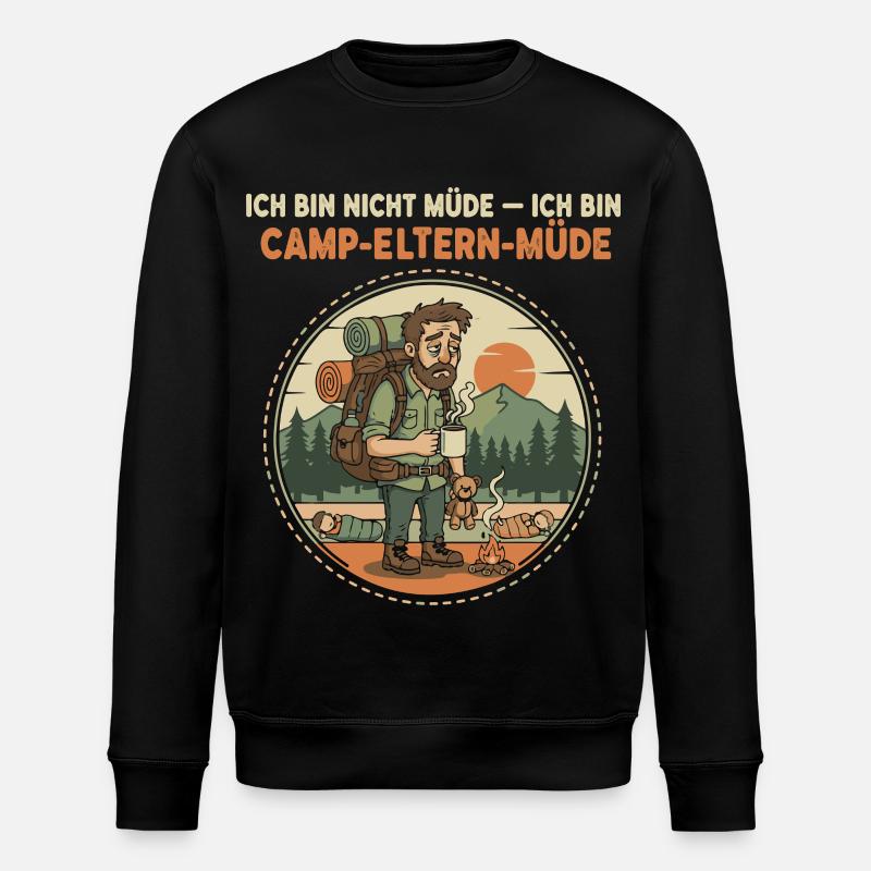 Parents du camp Illustration fatiguée - Sweat bio ROLLER Stanley/Stella Unisexe - noir