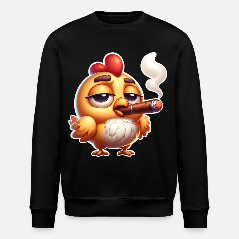Cigare au poulet - Sweat bio ROLLER Stanley/Stella Unisexe - noir