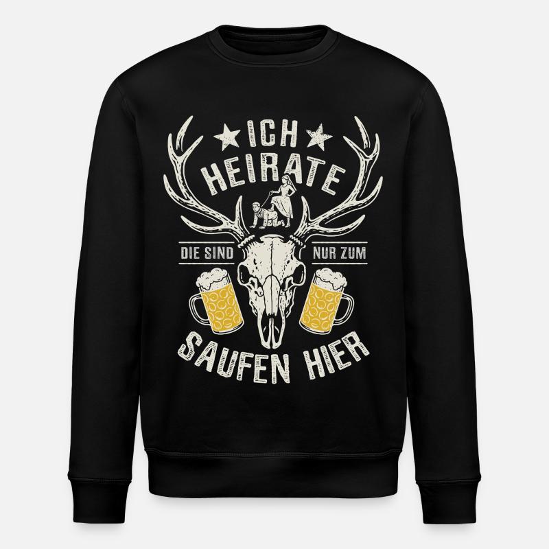 I'm getting married - JGA Team Bräutigam - Stanley/Stella ROLLER Unisex Organic Sweatshirt - black