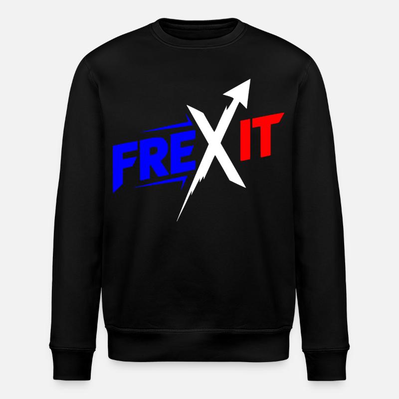 Frexit Bleu blanc rouge - Sweat bio ROLLER Stanley/Stella Unisexe - noir