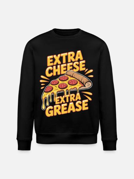 Pizza Foodie Extra Cheese Extra Fat Enjoyment for - Stanley/Stella ROLLER Unisex Organic Sweatshirt - black