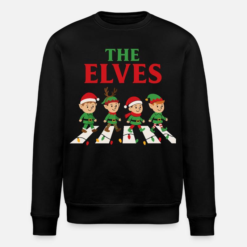 Elfenbunter Weihnachtszug - Stanley/Stella Unisex Bio-Sweatshirt ROLLER - Schwarz