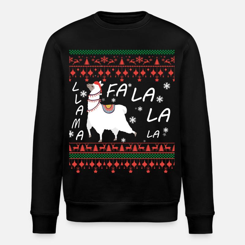 Pull de Noël moche Llama - Sweat bio ROLLER Stanley/Stella Unisexe - noir